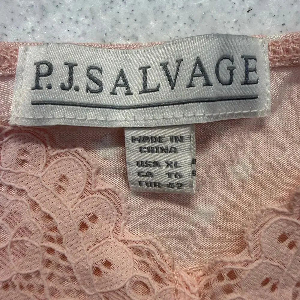 NWT P.J. Salvage Pink Lace Cami XL Star Print Pajama Sleep Tank